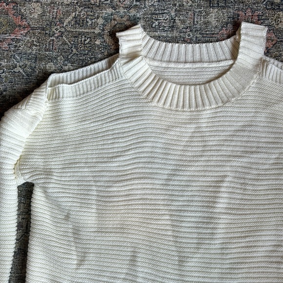 Like new Cold shoulder cream sweater - Picture 2 of 3